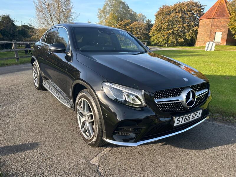 View MERCEDES-BENZ GLC CLASS GLC 250D 4 MATIC  AMG LINE PREMIUM COUPE  AUTO 64K SERV HIST LEATHER SAT NAV SUNROOF BLACK